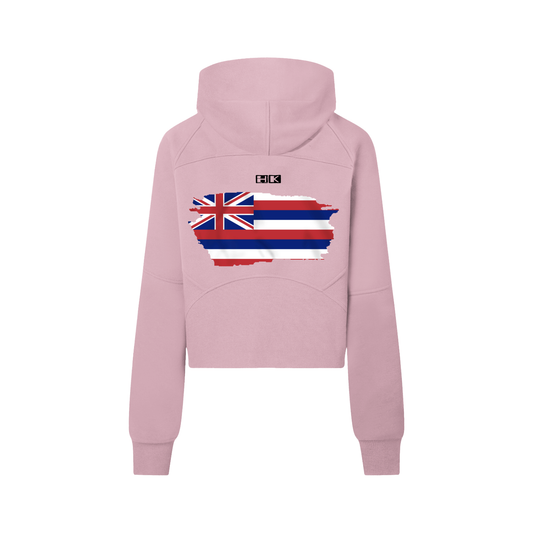 HK Wahine Hoodie Cropped Half-Zip Hoodie