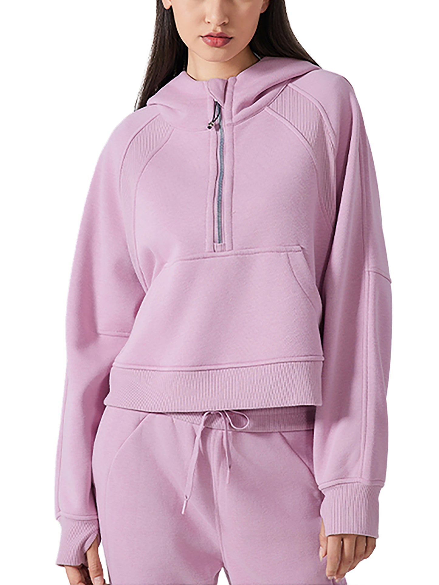 HK Wahine Hoodie Cropped Half-Zip Hoodie