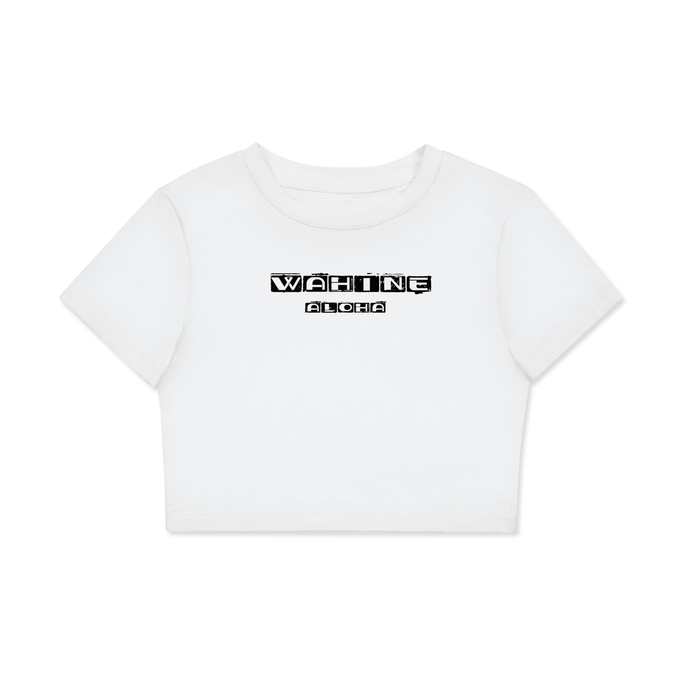 WAHINE ALOHA Women's Fitted Crop Tee | Bodycon T-Shirt