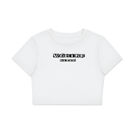 WAHINE ALOHA Women's Fitted Crop Tee | Bodycon T-Shirt